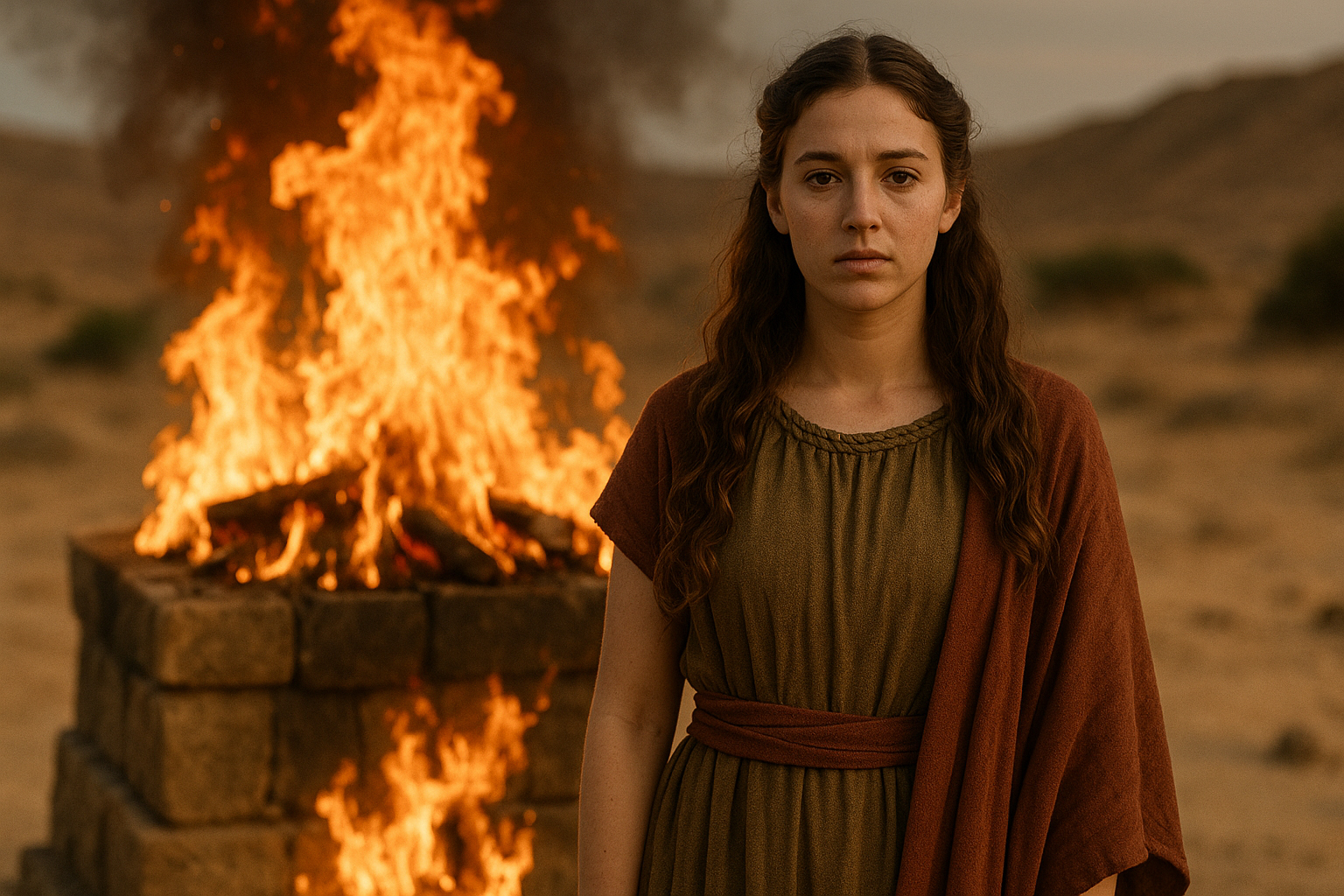 The daughter of Jephthah, who submitted herself to the Lord or as a burnt offering.